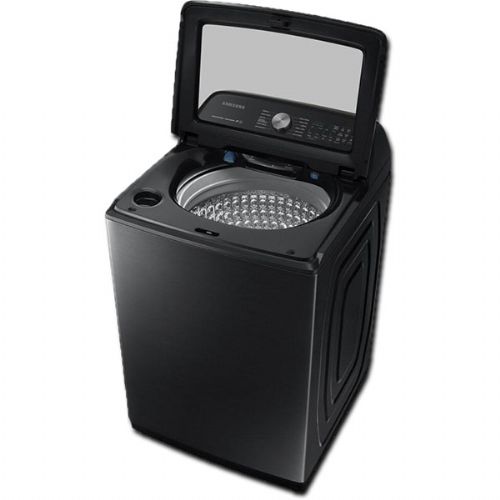 Samsung WA50R5400AV Smart Top Load Washer With 5 cu.ft. Capacity, 12 Wash Cycles, 750 RPM, SuperSpeed, VRT, SmartCare, Self Clean, Child Lock, Active Water Jet In Black Stainless Steel, 28