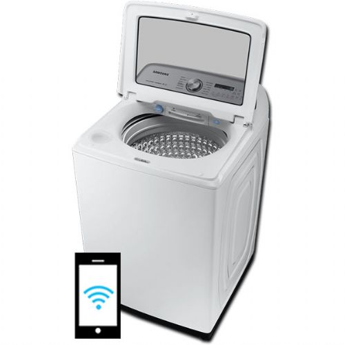 Samsung WA50R5400AW Smart Top Load Washer With 5 cu.ft. Capacity, 12 Wash Cycles, 750 RPM, SuperSpeed, VRT, SmartCare, Self Clean, Child Lock, Active Water Jet In White, 28