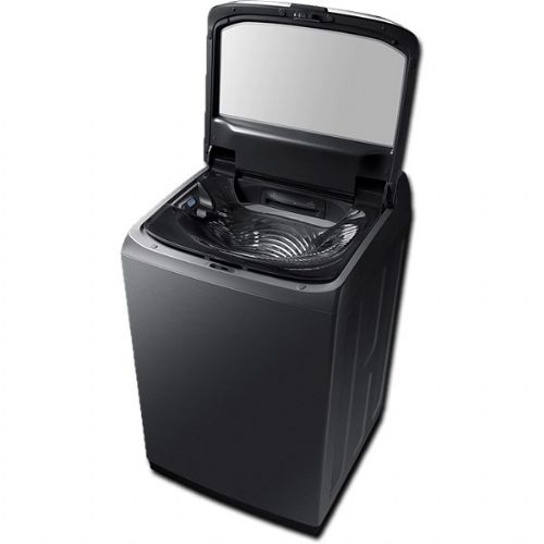 Samsung WA52M8650AV Top Load Washer With 5.2 cu.ft. Capacity, 12 Wash Cycles, 800 RPM, SuperSpeed, VRT, SmartCare, Self Clean, Activewash, Integrated Touch Controls In Black Stainless Steel, 27
