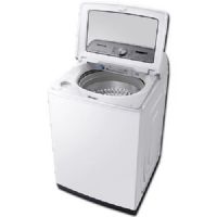 Samsung WA54R7600AW Top Load Washer With 5.4 cu.ft. Capacity, 12 Wash Cycles, 750 RPM, Steam Cycle, SuperSpeed, Active Water Jet, SmartCare, Steam Wash, Self Clean, Child Lock, Steam Sanitize+, VRT In White, 28"; Fewer loads means less time in the laundry room and more time for you; Wash a full load of laundry in just 36 minutes, without sacrificing cleaning performance; UPC 887276300580 (SAMSUNGWA54R7600AW SAMSUNG WA54R7600AW WA54R7600AW/US TOP LOAD WASHER WHITE) 