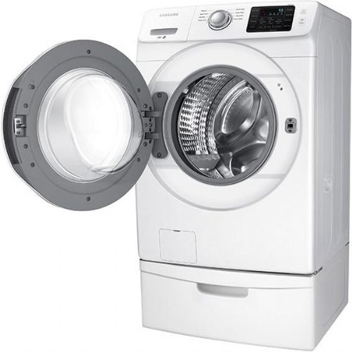 Samsung WF42H5000AW Front Load Washer With 4.2 cu.ft. Capacity, 8 Wash Cycles, 1200 RPM, Self Clean, Smart Care, Diamond Drum Interior, Stainless Steel Drum, VRT, SmartCare, Self Clean+, Diamond Drum In White, 27