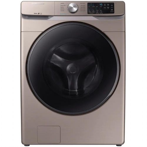 Samsung WF45R6100AC Smart Front Load Washer With 4.5 cu.ft. Capacity, 10 Wash Cycles, 1200 RPM, Steam Cycle, Steam Wash, VRT, SmartCare, Self Clean+ In Champagne; The power of Steam Wash lets you gently remove stains without any time-consuming pretreatments; Give your home a sleek and modern look with a seamless design; UPC 887276305295 (SAMSUNGWF45R6100AC SAMSUNG WF45R6100AC 4.5 CU.FT. 27