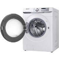 Samsung WF45R6300AW Smart Front Load Washer With 4.5 cu.ft. Capacity, 12 Wash Cycles, 1200 RPM, VRT, SuperSpeed, Self Clean+, Steam Wash, SmartCare, Child Lock In White, 27"; Cut down on laundry time without sacrificing cleaning performance; Give your home a sleek and modern look with a seamless design; Do your laundry without disturbing anyone at any time and in any place; UPC 887276299495 (SAMSUNGWF45R6300AW SAMSUNG WF45R6300AW SMART FRONT WASHER SUPER SPEED WHITE) 