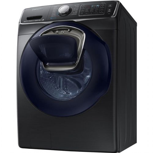 Samsung WF50K7500AV Front Load Washer With 5 cu.ft. Capacity, 14 Wash Cycles, 1300 RPM, Steam Cycle, Stainless Steel Drum, AddWash, SuperSpeed, PowerFoam, VRT, SmartCare, Self Clean+, Steam Wash In Black Stainless Steel, 27