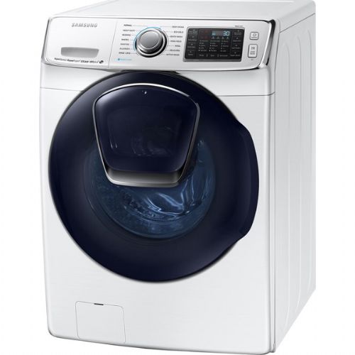 Samsung WF50K7500AW Front Load Washer With 5 cu.ft. Capacity, 14 Wash Cycles, 1300 RPM, Steam Cycle, Stainless Steel Drum, AddWash, SuperSpeed, PowerFoam, VRT, SmartCare, Self Clean+, Steam Wash In White, 27