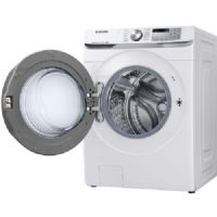 Samsung WF50R8500AW Smart Front Load Washer With 5 cu.ft. Capacity, 12 Wash Cycles, 1200 RPM, Steam Cycle, Steam Wash, Self Clean+, SuperSpeed, VRT, Drum Lighting, Child Lock In White, 27"; Large 5.0 cu.ft. Capacity; Fewer loads means less time in the laundry room and more time for you; Wash a full load of laundry in just 30 minutes1, without sacrificing cleaning performance; UPC 887276348070 (SAMSUNGWF50R8500AW SAMSUNG WF50R8500AW SMART FRONT LOAD WASHER SUPER SPEED WHITE) 