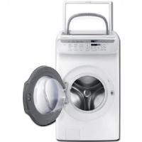 Samsung WV55M9600AW Washer With 5.5 cu.ft. Capacity, 9 Wash Cycles, 1300 RPM, Steam Cycle, VRT, Self Clean+, FlexWash In White, 27"; Two washers in one lets you wash separate loads at the same time, or independently; Self Clean+ also sends reminders to clean the drum every forty wash cycles; Requires wireless network and Samsung Smart Things App; UPC 887276196930 (SAMSUNGWV55M9600AW SAMSUNG WV55M9600AW WV55M9600AW/A5 WASHER WHITE) 