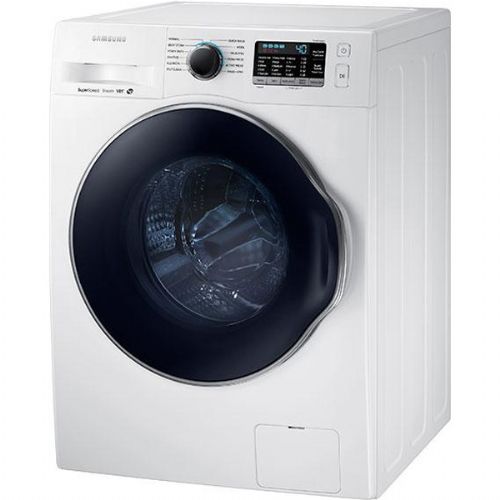 Samsung WW22K6800AW Compact Front Load Washer With 2.2 cu.ft. Capacity, 12 Wash Cycles, 1400 RPM, Steam Cycle, Stainless Steel Drum, Diamond Drum, Self Clean, Steam Wash, VRT In White, 24
