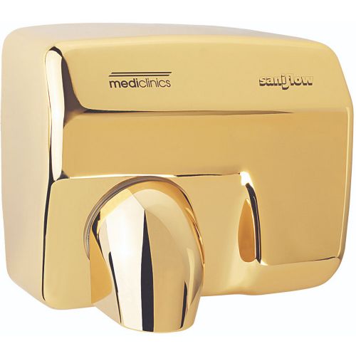 Saniflow E88AO-UL Automatic Hand Dryer, Steel One-piece Cover with Bright Golden Chrome Plated Steel Coating 0.07