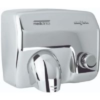 Saniflow E88C-UL Push Button Operated Hand Dryer, Steel One-piece Cover with Bright (Polished) Chrome Plated Steel, Coating 0.07" Thick, Aluminum Centrifugal Turbine with Double Symmetrical Inlet; Vandal-Proof; Suitcable for Very High Traffic Facilities; Push-Button in Chrome Plated; Robustness and Power; Dimensions: 15" x 13" x 11"; Weight: 17 pounds (SANIFLOWE88CUL SANIFLOW E88C-UL E88CUL PUSH-BUTTON POLISHED CHROME VANDAL-PROOF) 