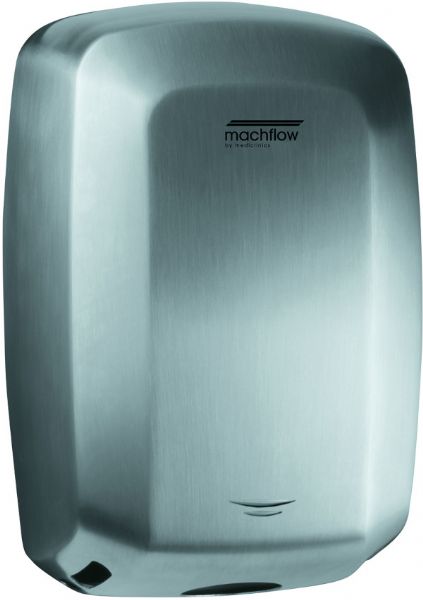 Saniflow M09ACS-UL Machflow High Speed Commercial Hand Dryer, One-Piece Stainless Steel Cover; Satin finish, Universal Voltage; Adjustable Hihg Speed Warm Air; Universal Voltage; Maximum Robustness and Vandal Proof; Suitable for Very High Traffic; Normally Goes Along with a Soap Dispenser; Dimensions: 15