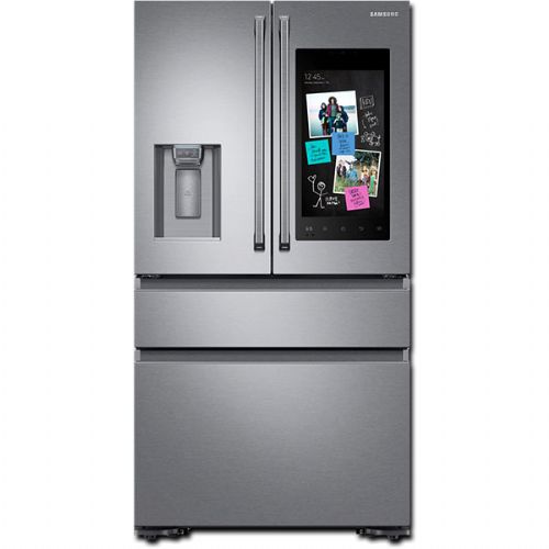 Samsung RF23M8590SR Smart Freestanding Counter Depth 4 Door French Door Refrigerator With 22.2 cu.ft. Total Capacity, Wi-Fi Enabled, 4 Glass Shelves, 6.6 cu.ft. Freezer Capacity, External Water Dispenser, Crisper Drawer, Energy Star Certified, Ice Maker, Twin Cooling System, FlexZone Drawer, Adjustable Shelves, Family Hub, Metal Cooling In Stainless Steel, 36