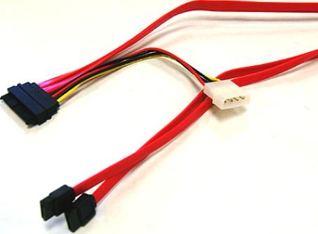 Bytecc SAS2927 Serial Attached SCSI (SAS) 29pin to 2x7pin Sata and Power Cord Cable, Designed to replace the old SCSI parallel interface with faster 3Gb/s speed, UPC 837281105496 (SAS-2927 SAS 2927)
