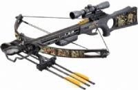 SA Sports 544 Ambush Crossbow Package, 285 fps Speed, 150 lbs Draw Weight, 11.5" Power Stroke, 28.5" Axle to Axle, Rope Cocking Device, Next G1 Camo Accents, Adjustable Weaver Style Scope Mount, Ambidextrous Auto Safety, Large Boot Style Foot Stirrup, Lightweight Vented Aluminum Barrel, Precision Machined Aluminum Wheels, UPC 609456305440 (SASPORTS544 SASPORTS-544) 