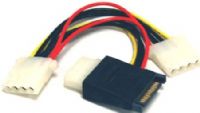 Bytecc SATA-3LP4 SATA Power Input 15pin to MOLEX 4pin Power Adapter Cable, SATA Power Input to 3 x 4pin Output Molex Y Cable, 5" in between 4pin Plugs, UPC 837281105960 (SATA3LP4 SATA 3LP4) 