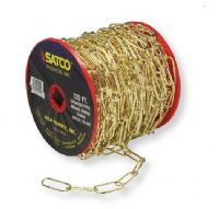 Satco 79-205 Eleven-Gauge Chain, Brass Finish, Length 50 Yards per Reel, Weight 15 Pounds Maximum, UPC 045923792052 (SATCO 79-205 SATCO 79/205 SATCO 79205 SATCO79-205 SATCO79205 SATCO-79-205) 