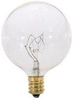 Satco A3922 Model 25G16 1/2 Incandescent Light Bulb, Clear Finish, 25 Watts, G16 Lamp Shape, Medium Base, E12 ANSI Base, 130 Voltage, 3'' MOL, 2.06'' MOD, C-7A Filament, 186 Initial Lumens, 2500 Average Rated Hours, Long Life, Brass Base, RoHS Compliant, UPC 045923039225 (SATCOA3922 SATCO-A3922 A-3922) 