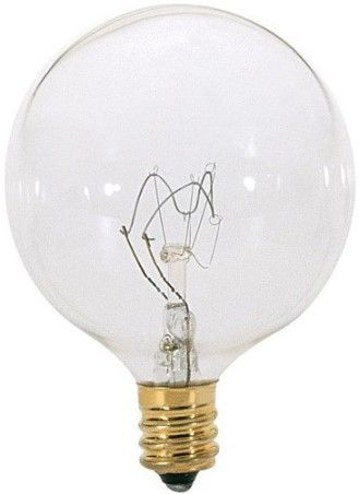 Satco A3922 Model 25G16 1/2 Incandescent Light Bulb, Clear Finish, 25 Watts, G16 Lamp Shape, Medium Base, E12 ANSI Base, 130 Voltage, 3'' MOL, 2.06'' MOD, C-7A Filament, 186 Initial Lumens, 2500 Average Rated Hours, Long Life, Brass Base, RoHS Compliant, UPC 045923039225 (SATCOA3922 SATCO-A3922 A-3922)