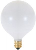 Satco A3932 Model 60G16 1/2/W Incandescent Light Bulb, Satin White Finish, 60 Watts, G16 Lamp Shape, Candelabra Base, E12 ANSI Base, 130 Voltage, 3'' MOL, 2.06'' MOD, CC-2V Filament, 564 Initial Lumens, 2500 Average Rated Hours, Long Life, Brass Base, RoHS Compliant, UPC 045923039324 (SATCOA3932 SATCO-A3932 A-3932) 