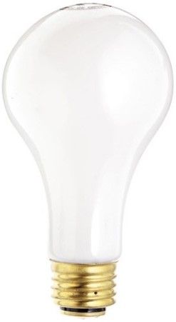 Satco S1820 Model 30/100A21/W Lamp Bulb, 30/70/100 Watts, A21 Lamp Shape, Medium Base, E26 ANSI Base, 120 Voltage, 5 1/16'' MOL, 2.63'' MOD, CC-2V/C-9 Filament, 280/680/960 Initial Lumens, 2500 Average Rated Hours, White Finish, General Service Incandescent, Household or Commercial use, Long Life, RoHS Compliant, UPC 045923018206 (SATCOS1820 SATCO-S1820 S-1820)
