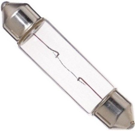 Satco S2399 Model 6421 Miniature Light Bulb, 3 Watts, T3 1/4 Lamp Shape, Festoon Base, SV8.5-8 ANSI Base, 24 Voltage, 1.73'' MOL, 0.39'' MOD, 0.125 Amps, 1000 Average Rated Hours, Special Application miniature lamp, Low wattage, Long life (SATCOS2399 SATCO-S2399 S-2399)