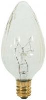 Satco S2760 Model 15F10 Incandescent Light Bulb, Clear Finish, 15 Watts, F10 Lamp Shape, Candelabra Base, E12 ANSI Base, 120 Voltage, 3 1/16'' MOL, 1.25'' MOD, C-7A Filament, 110 Initial Lumens, 1500 Average Rated Hours, Decorative incandescent, Long Life, Brass Base, RoHS Compliant, UPC 045923027604 (SATCOS2760 SATCO-S2760 S-2760) 
