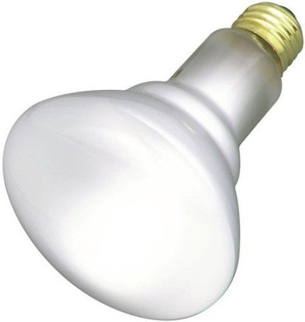 Satco S2808 Model 65BR30/FL Incandescent Light Bulb, Frost Finish, 65 Watts, BR30 Lamp Shape, Medium Base, E26 ANSI Base, 120 Voltage, 5 3/8'' MOL, 3.75'' MOD, CC-9 Filament, 685 Initial Lumens, 2000 Average Rated Hours, General Service Reflector, Household or Commercial use, Long Life, Brass Base, RoHS Compliant, UPC 045923028083 (SATCOS2808 SATCO-S2808 S-2808)