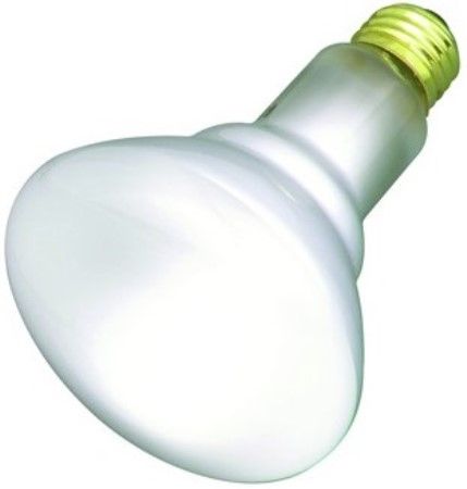 Satco S2810 Model 30R20 Incandescent Light Bulb, Frost Finish, 30 Watts, R20 Lamp Shape, Medium Base, E26 ANSI Base, 130 Voltage, 4'' MOL, 2.50'' MOD, CC-9 Filament, 185 Initial Lumens, 2000 Average Rated Hours, General Service Reflector, Household or Commercial use, Long Life, Brass Base, RoHS Compliant, UPC 045923028106 (SATCOS2810 SATCO-S2810 S-2810)
