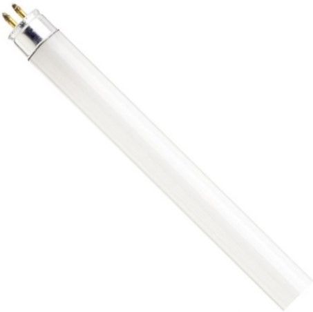 Satco S2904 Model F4T5/BL Blacklight Fluorescent Light Bulb, 4 Watts, T5 Lamp Shape, Minature BiPin Base, G5 ANSI Base, 120 Voltage, 0.63'' MOD, 5.91'' MOL, 6'' Nominal Length, 5000 Average Rated Hours, Special Application Fluorescent, RoHS Compliant (SATCOS2904 SATCO-S2904 S-2904)