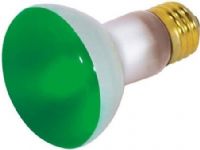 Satco S3201 Model 50R20/G Incandescent Light Bulb, Green Finish, 50 Watts, R20 Lamp Shape, Medium Base, E26 Base, 130 Voltage, 4'' MOL, 2.50'' MOD, CC-9 Filament, 2000 Average Rated Hours, General Service Reflector, Household or Commercial use, Long Life, Brass Base, RoHS Compliant, UPC 045923032011 (SATCOS3201 SATCO-S3201 S-3201) 