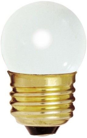 Satco S3607 Model 7 1/2S11/W Incandescent Light Bulb, Gloss White Finish, 7.5 Watts, S11 Lamp Shape, Medium Base, E26 ANSI Base, 120 Voltage, 2 1/4'' MOL, 1.38'' MOD, C-7A Filament, 20 Initial Lumens, 2500 Average Rated Hours, RoHS Compliant, UPC 045923036071 (SATCOS3607 SATCO-S3607 S-3607)
