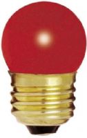 Satco S3611 Model 7 1/2S11/R Incandescent Light Bulb, Ceramic Red Finish, 7.5 Watts, S11 Lamp Shape, Medium Base, E26 ANSI Base, 120 Voltage, 2 1/4'' MOL, 1.38'' MOD, C-7A Filament, 2500 Average Rated Hours, RoHS Compliant, UPC 045923036118 (SATCOS3611 SATCO-S3611 S-3611) 