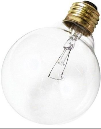 Satco S3652 Model 40G30 Incandescent Light Bulb, Clear Finish, 40 Watts, G30 Lamp Shape, Medium Base, E26 ANSI Base, 130 Voltage, 5 1/8'' MOL, 3.75'' MOD, CC-9 Filament, 340 Initial Lumens, 2500 Average Rated Hours, Long Life, Brass Base, RoHS Compliant, UPC 045923036521 (SATCOS3652 SATCO-S3652 S-3652)