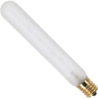 Satco S3708 Model 25T6 1/2N Tubular Shaped Incandescent Light Bulb, Frost Finish, 25 Watts, T6 Lamp Shape, Intermediate Base, E17 ANSI Base, 130 Voltage, 5 3/8'' MOL, 0.81'' MOD, C-8 Filament, 170 Initial Lumens, 1500 Average Rated Hours, Long Life, Brass Base, RoHS Compliant, UPC 045923037085 (SATCOS3708 SATCO-S3708 S-3708)