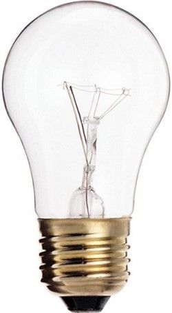 Satco S3720 Model 40A15/CL Incandescent Light Bulb, Clear Finish, 40 Watts, A15 Lamp Shape, Medium Base, E26 ANSI Base, 120 Voltage, 3 1/2'' MOL, 1.88'' MOD, C-9 Filament, 290 Initial Lumens, 2500 Average Rated Hours, Household or Commercial use, RoHS Compliant, UPC 045923037207 (SATCOS3720 SATCO-S3720 S-3720)
