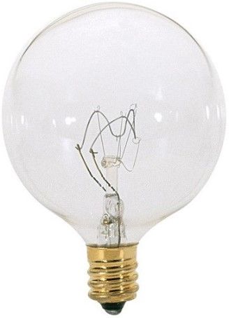 Satco S3726 Model 15G16 1/2 Incandescent Light Bulb, Clear Finish, 15 Watts, G16 Lamp Shape, Candelabra Base, E12 ANSI Base, 120 Voltage, 3'' MOL, 2.06'' MOD, C-7A Filament, 114 Initial Lumens, 1500 Average Rated Hours, Long Life, Brass Base, RoHS Compliant, UPC 045923037269 (SATCOS3726 SATCO-S3726 S-3726)