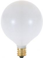 Satco S3754 Model 40G16 1/2/W Incandescent Light Bulb, Satin White Finish, 40 Watts, G16 1/2 Lamp Shape, Candelabra Base, E12 ANSI Base, 120 Voltage, 3'' MOL, 2.06'' MOD, CC-2V Filament, 348 Initial Lumens, 1500 Average Rated Hours, Long Life, Brass Base, RoHS Compliant, UPC 045923037542 (SATCOS3754 SATCO-S3754 S-3754) 