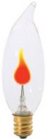 Satco S3756 Model 3CA8/Flicker Incandescent Light Bulb, Clear Finish, 3 Watts, CA8 Lamp Shape, Candelabra Base, E12 ANSI Base, 120 Voltage, 3 7/8'' MOL, 1.00'' MOD, Neon Filament, 1500 Average Rated Hours, Long Life, Brass Base, RoHS Compliant, UPC 045923037566 (SATCOS3756 SATCO-S3756 S-3756) 