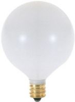 Satco S3772 Model 60G16 1/2/W Incandescent Light Bulb, Satin White Finish, 60 Watts, G16 Lamp Shape, Candelabra Base, E12 ANSI Base, 120 Voltage, 3'' MOL, 2.06'' MOD, CC-2V Filament, 630 Initial Lumens, 1500 Average Rated Hours, Long Life, Brass Base, RoHS Compliant, UPC 045923037726 (SATCOS3772 SATCO-S3772 S-3772) 
