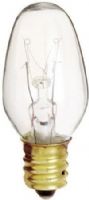 Satco S3791 Model 7C7 Incandescent Light Bulb, Clear Finish, 7 Watts, C7 Lamp Shape, Candelabra Base, E12 ANSI Base, 120 Voltage, 2 1/8'' MOL, 0.88'' MOD, C-7A Filament, 35 Initial Lumens, 3000 Average Rated Hours, RoHS Compliant, UPC 045923037917 (SATCOS3791 SATCO-S3791 S-3791) 