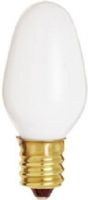 Satco S3792 Model 7C7/W Incandescent Light Bulb, White Finish, 7 Watts, C7 Lamp Shape, Candelabra Base, E12 ANSI Base, 120 Voltage, 2 1/8'' MOL, 0.88'' MOD, C-7A Filament, 28 Initial Lumens, 3000 Average Rated Hours, RoHS Compliant, UPC 045923037924 (SATCOS3792 SATCO-S3792 S-3792) 