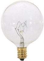 Satco S3822 Model 25G16 1/2 Incandescent Light Bulb, Clear Finish, 25 Watts, G16 Lamp Shape, Candelabra Base, E12 ANSI Base, 120 Voltage, 3'' MOL, 2.06'' MOD, C-7A Filament, 232 Initial Lumens, 1500 Average Rated Hours, Long Life, Brass Base, RoHS Compliant, UPC 045923038228 (SATCOS3822 SATCO-S3822 S-3822) 