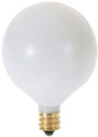 Satco S3826 Model 40G16 1/2/W Incandescent Light Bulb, Satin White Finish, 40 Watts, G16 Lamp Shape, Candelabra Base, E12 ANSI Base, 120 Voltage, 3'' MOL, 2.06'' MOD, C-7A Filament, 348 Initial Lumens, 1500 Average Rated Hours, Long Life, Brass Base, RoHS Compliant, UPC 045923038266 (SATCOS3826 SATCO-S3826 S-3826) 