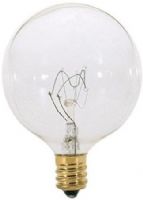 Satco S3831 Model 60G16 1/2 Incandescent Light Bulb, Clear Finish, 60 Watts, G16 Lamp Shape, Candelabra Base, E12 ANSI Base, 120 Voltage, 3'' MOL, 2.06'' MOD, CC-2V Filament, 672 Initial Lumens, 1500 Average Rated Hours, Long Life, Brass Base, RoHS Compliant, UPC 045923038310 (SATCOS3831 SATCO-S3831 S-3831) 