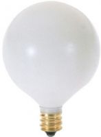 Satco S3832 Model 60G16 1/2/W Incandescent Light Bulb, Satin White Finish, 60 Watts, G16 Lamp Shape, Candelabra Base, E12 ANSI Base, 120 Voltage, 3'' MOL, 2.06'' MOD, CC-2V Filament, 630 Initial Lumens, 1500 Average Rated Hours, Long Life, Brass Base, RoHS Compliant, UPC 045923038327 (SATCOS3832 SATCO-S3832 S-3832) 