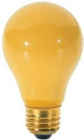 Satco S3859 Model 40A/Bug Incandescent Light Bulb, Yellow Finish, 40 Watts, A19 Lamp Shape, Medium Base, E26 ANSI Base, 130 Voltage, 4 1/8'' MOL, 2.38'' MOD, C-9 Filament, 2000 Average Rated Hours, Long Life, Household or Commercial use, RoHS Compliant, UPC 045923038594 (SATCOS3859 SATCO-S3859 S-3859) 