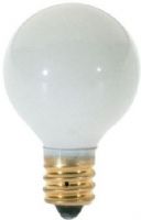 Satco S3864 Model 10G8/W Incandescent Light Bulb, Gloss White Finish, 10 Watts, G8 Lamp Shape, Candelabra Base, E12 ANSI Base, 120 Voltage, 1 7/8'' MOL, 1.00'' MOD, C-7A Filament, 50 Initial Lumens, 1500 Average Rated Hours, Long Life, Brass Base, RoHS Compliant, UPC 045923038648 (SATCOS3864 SATCO-S3864 S-3864) 