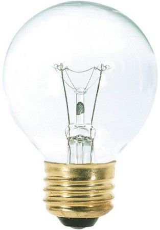 Satco S3887 Model 25G18 1/2 Incandescent Light Bulb, Clear Finish, 25 Watts, G18 Lamp Shape, Medium Base, E26 ANSI Base, 120 Voltage, 3 1/2'' MOL, 2.31'' MOD, C-9 Filament, 180 Initial Lumens, 1500 Average Rated Hours, Long Life, Brass Base, RoHS Compliant, UPC 045923038877 (SATCOS3887 SATCO-S3887 S-3887)