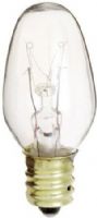 Satco S3903 Model 10C7 Incandescent Light Bulb, Clear Finish, 10 Watts, C7 Lamp Shape, Candelabra Base, E12 ANSI Base, 130 Voltage, 2 1/8'' MOL, 0.88'' MOD, C-7A Filament, 35 Initial Lumens, 2500 Average Rated Hours, RoHS Compliant, UPC 045923039034 (SATCOS3903 SATCO-S3903 S-3903) 