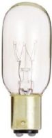 Satco S3909 Model 25T8/DC Incandescent Light Bulb, Clear Finish, 25 Watts, T8 Lamp Shape, DC Bay Base, BA15d ANSI Base, 130 Voltage, 2 5/8'' MOL, 1.00'' MOD, C-5A Filament, 190 Initial Lumens, 2500 Average Rated Hours, RoHS Compliant, UPC 045923039096 (SATCOS3909 SATCO-S3909 S-3909) 